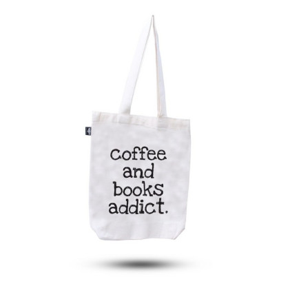 کیف پارچه ای 33*24 (COFFE AND BOOKS ADDICT)