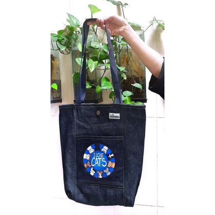 کیف پارچه ای جیب دار 35*38 جین جوی (کد X-06)